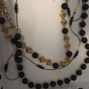 Black and gold necklace trio